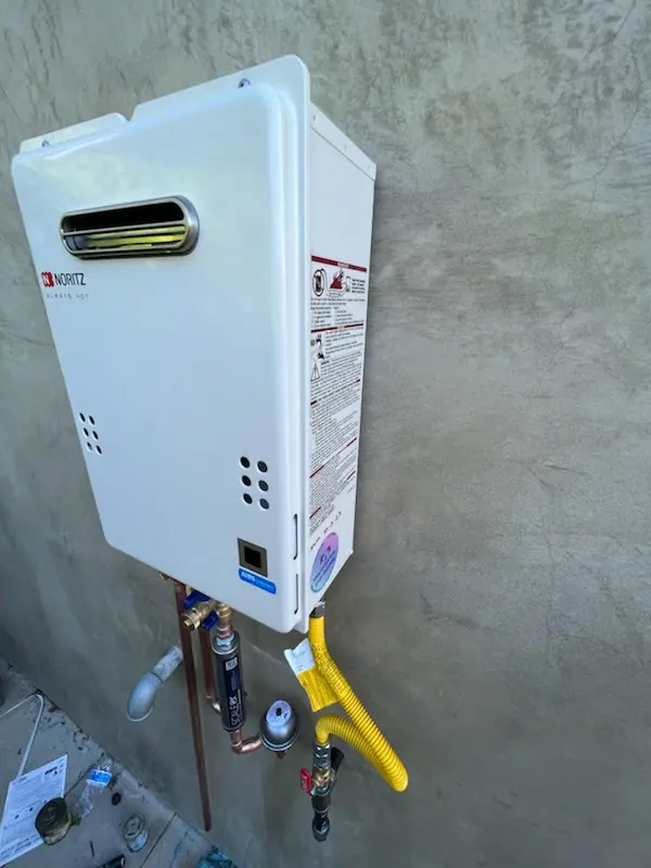 Tankless water heater installation for Willowsford homes